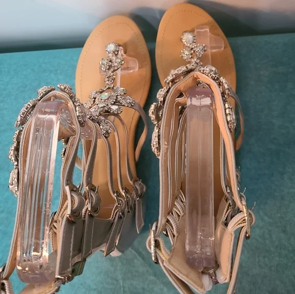 NWOT Gladiator Rhinestone Sandals - Picture 9 of 16